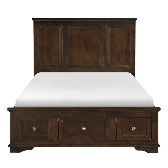 Eunice Full Platform Bed with Footboard Storage in Espresso 1844FDC-1* - U&U Home Budget Furniture (Carteret, NJ)