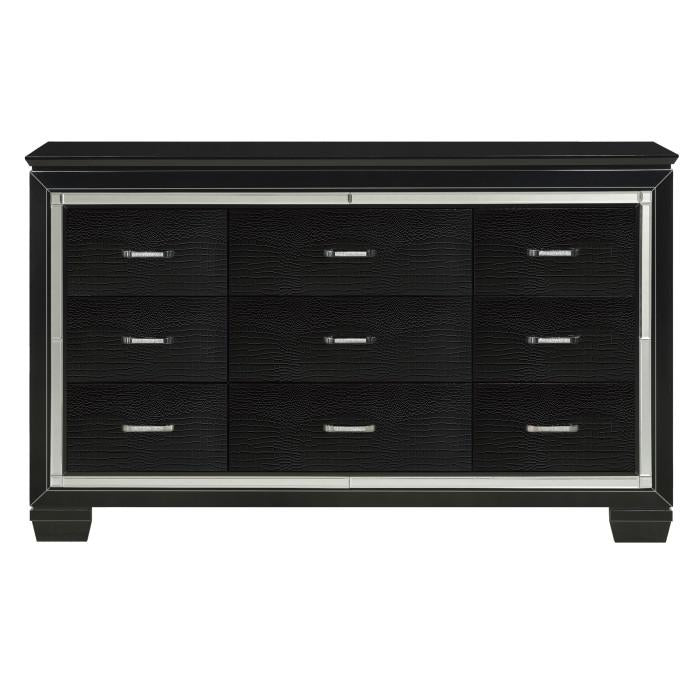 Allura Dresser in Black 1916BK-5 - U&U Home Budget Furniture (Carteret, NJ)