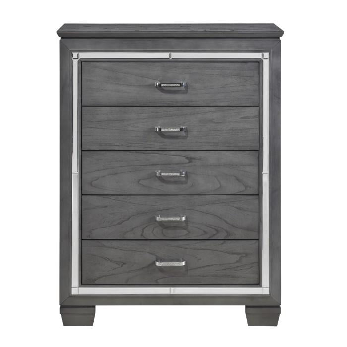 Allura Chest in Gray 1916GY-9 - U&U Home Budget Furniture (Carteret, NJ)