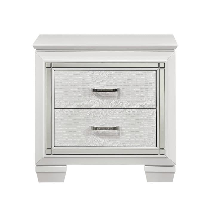 Allura Nightstand in White 1916W-4 - U&U Home Budget Furniture (Carteret, NJ)