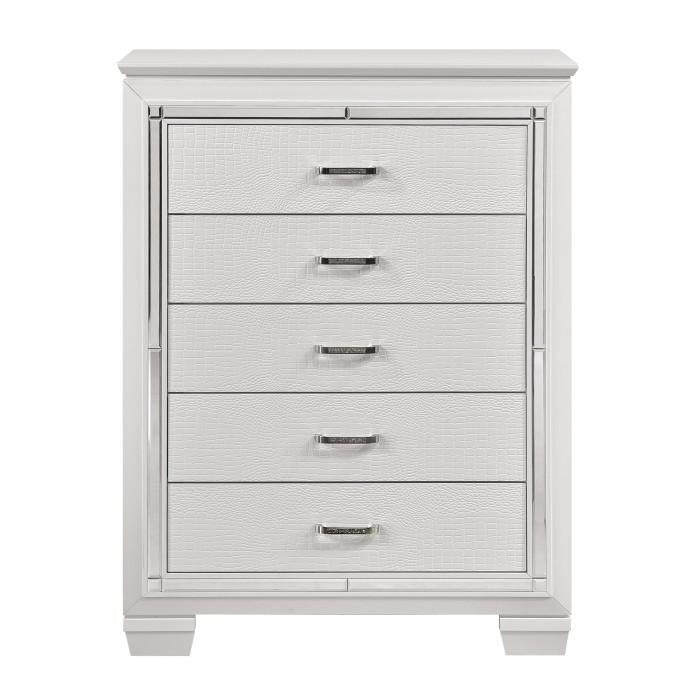 Allura Chest in White 1916W-9 - U&U Home Budget Furniture (Carteret, NJ)