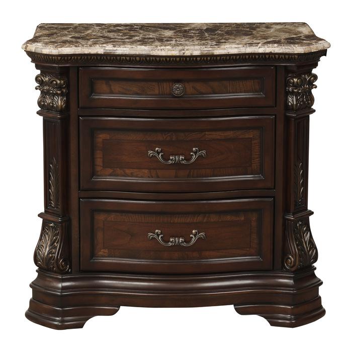 Antoinetta Nightstand in Warm Cherry 1919-4 - U&U Home Budget Furniture (Carteret, NJ)