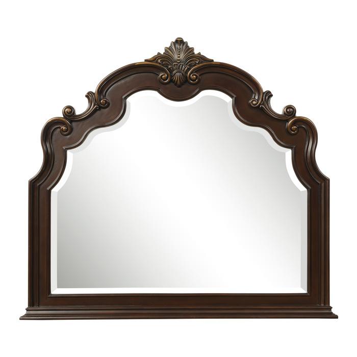 Antoinetta Mirror in Warm Cherry 1919-6 - U&U Home Budget Furniture (Carteret, NJ)