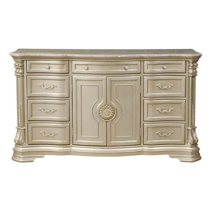 Antoinetta Dresser in Champagne Wood 1919NC-5 - U&U Home Budget Furniture (Carteret, NJ)