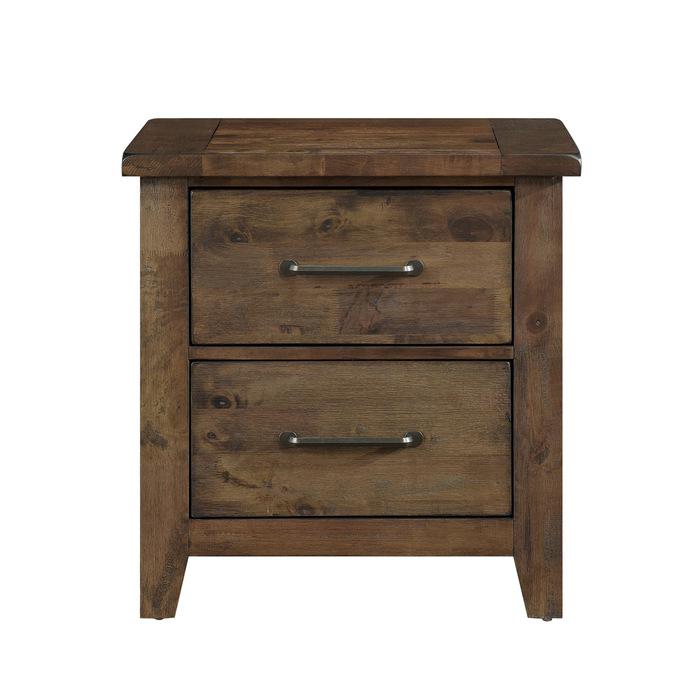 Jerrick Nightstand in Burnished Brown 1957-4 - U&U Home Budget Furniture (Carteret, NJ)