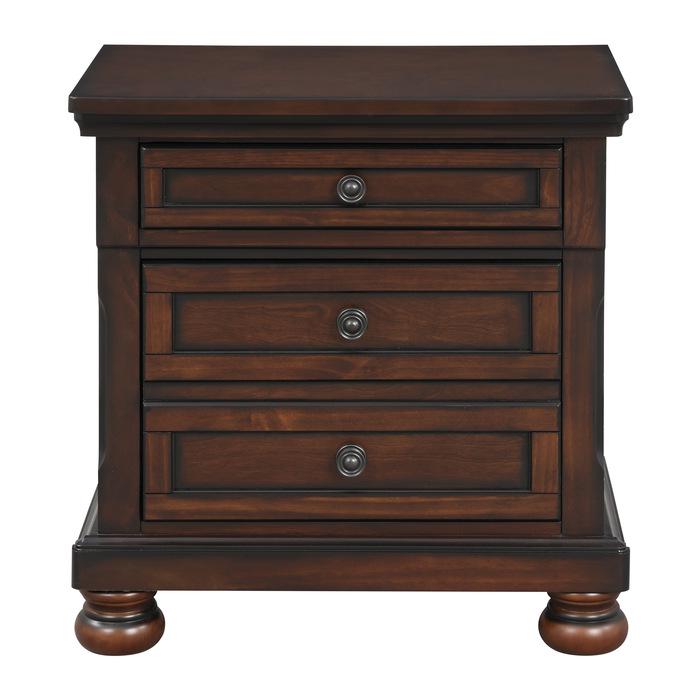 Cumberland Nightstand in Brown Cherry 2159-4 - U&U Home Budget Furniture (Carteret, NJ)
