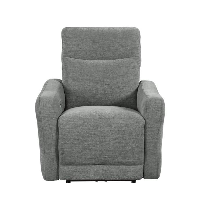 Edition Power Lay Flat Reclining Chair in Dove Grey 9804DV-1PWH - U&U Home Budget Furniture (Carteret, NJ)