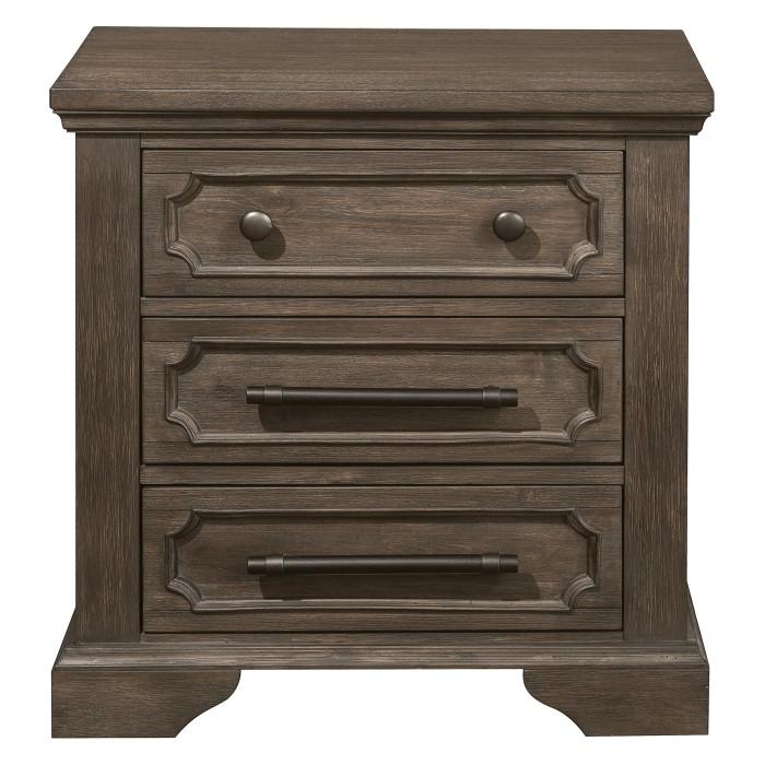 Taulon Nightstand in Dark Oak 5438-4 - U&U Home Budget Furniture (Carteret, NJ)