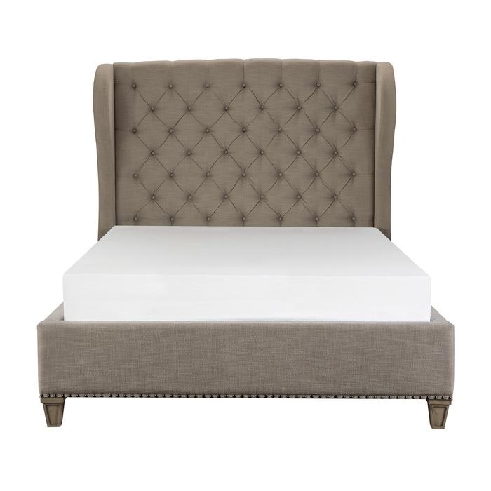 Vermillion Queen Upholstered Panel Bed in Gray 5442-1* - U&U Home Budget Furniture (Carteret, NJ)