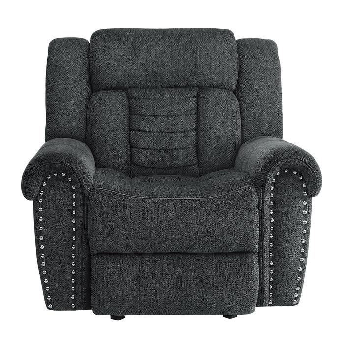 Nutmeg Glider Reclining Chair in Charcoal Gray 9901CC-1 - U&U Home Budget Furniture (Carteret, NJ)