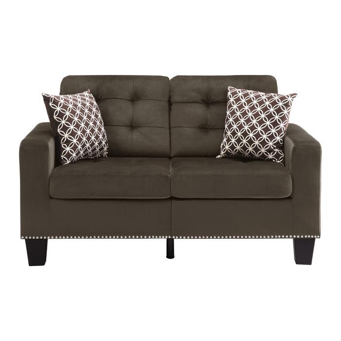 Lantana Loveseat in Chocolate 9957CH-2 - U&U Home Budget Furniture (Carteret, NJ)