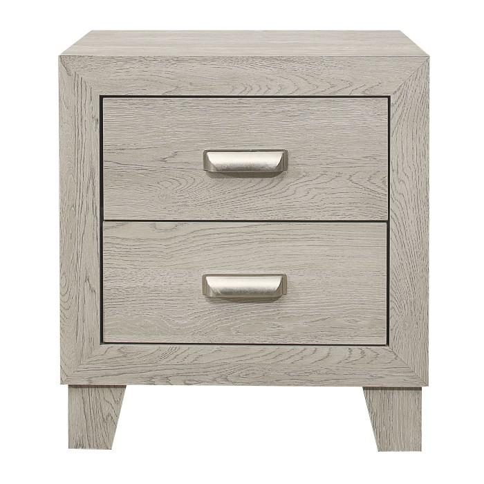 Quinby 2 Drawer Nightstand in Light Brown 1525-4 - U&U Home Budget Furniture (Carteret, NJ)