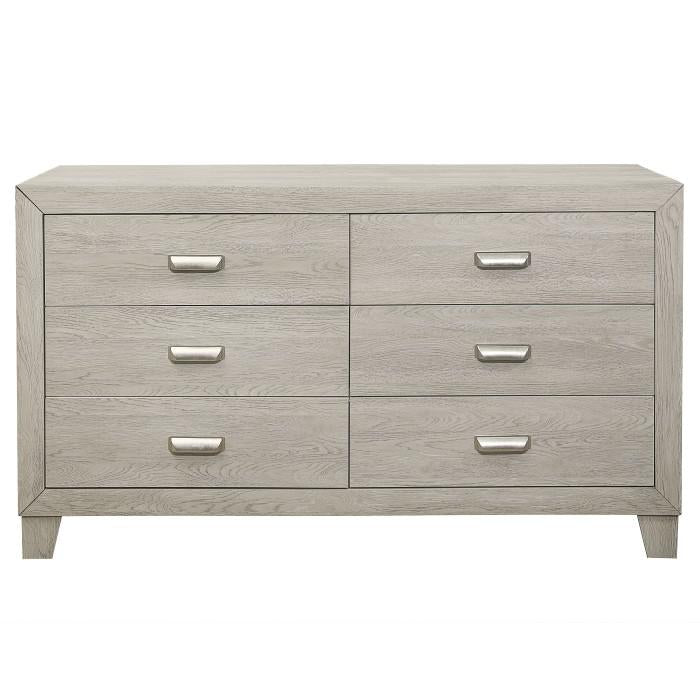 Quinby 6 Drawer Dresser in Light Brown 1525-5 - U&U Home Budget Furniture (Carteret, NJ)