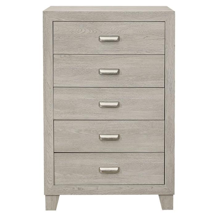 Quinby 5 Drawer Chest in Light Brown 1525-9 - U&U Home Budget Furniture (Carteret, NJ)