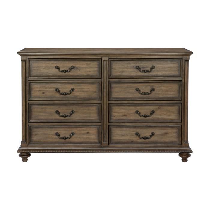 Rachelle 8 Drawer Dresser in Weathered Pecan 1693-5