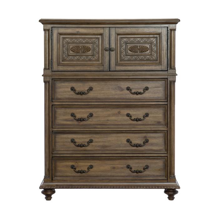 Rachelle 4 Drawer Chest in Weathered Pecan 1693-9 - U&U Home Budget Furniture (Carteret, NJ)