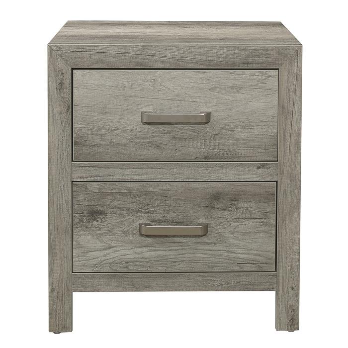 Mandan 2 Drawer Nightstand in Weathered Gray 1910GY-4 - U&U Home Budget Furniture (Carteret, NJ)