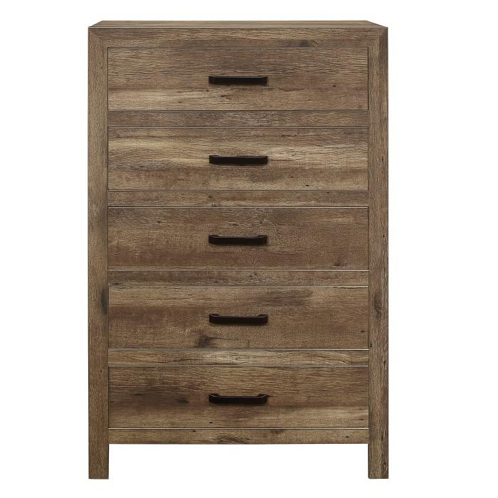 Mandan 5 Drawer Chest in Weathered Pine 1910-9 - U&U Home Budget Furniture (Carteret, NJ)