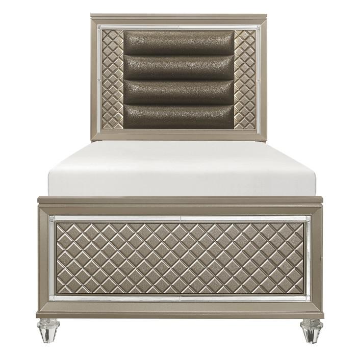 Youth Loudon Twin Platform Bed in Champagne Metallic B1515T-1* - U&U Home Budget Furniture (Carteret, NJ)