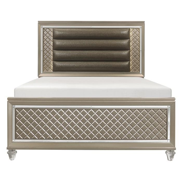 Youth Loudon Full Platform Bed in Champagne Metallic B1515F-1* - U&U Home Budget Furniture (Carteret, NJ)