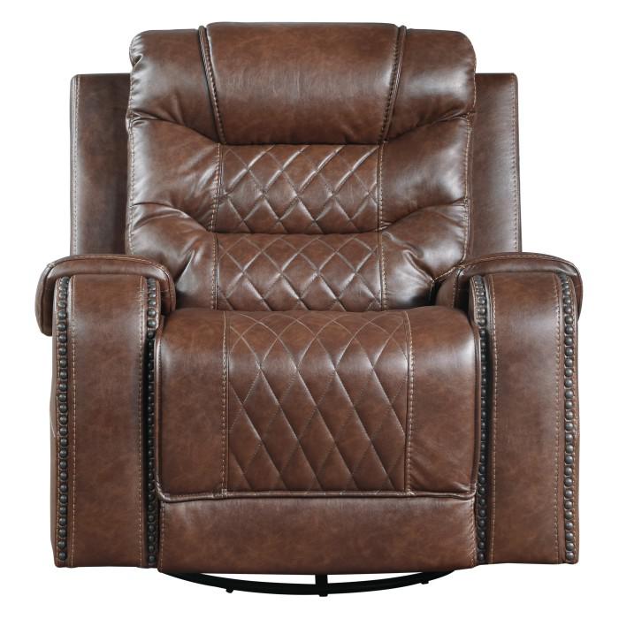 Putnam Swivel Glider Reclining Chair in Brown 9405BR-1 - U&U Home Budget Furniture (Carteret, NJ)