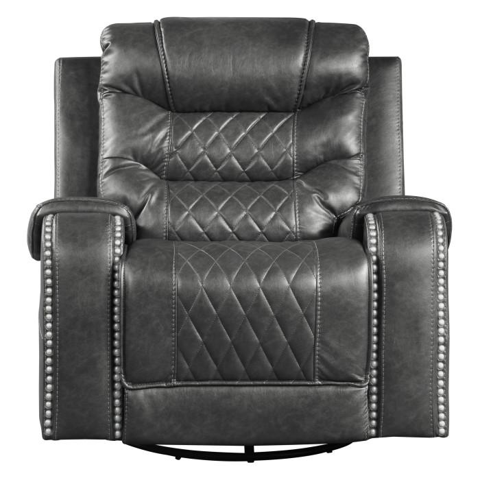 Putnam Swivel Glider Reclining Chair in Gray 9405GY-1 - U&U Home Budget Furniture (Carteret, NJ)