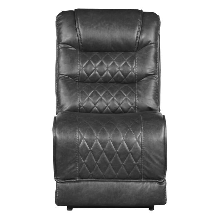 Putnam Power Armless Reclining Chair in Gray 9405GY-ARPW - U&U Home Budget Furniture (Carteret, NJ)