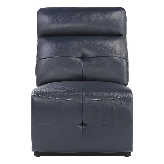 Avenue Armless Reclining Chair in Navy 9469NVB-AR - U&U Home Budget Furniture (Carteret, NJ)