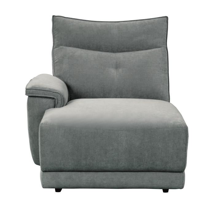 Tesoro Left Side Chaise in Dark Gray 9509DG-5L - U&U Home Budget Furniture (Carteret, NJ)