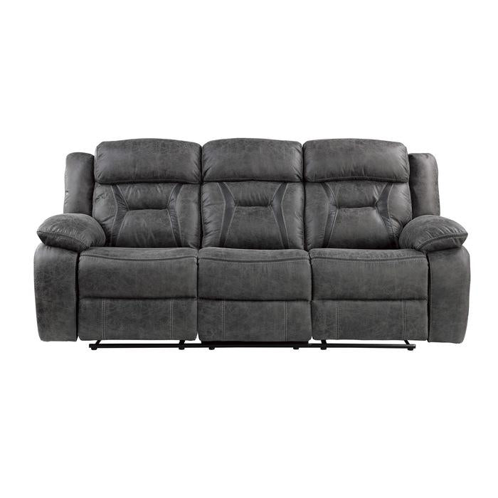 Madrona Hill Double Reclining Sofa in Gray 9989GY-3 - U&U Home Budget Furniture (Carteret, NJ)