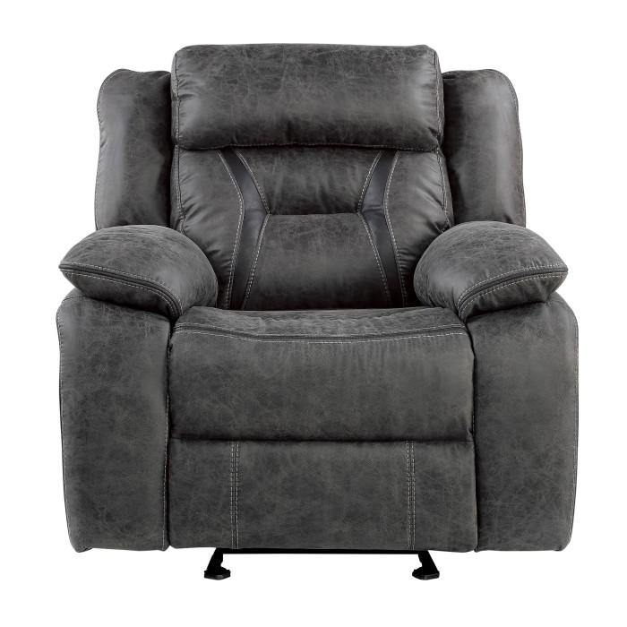 Madrona Hill Glider Reclining Chair in Gray 9989GY-1 - U&U Home Budget Furniture (Carteret, NJ)