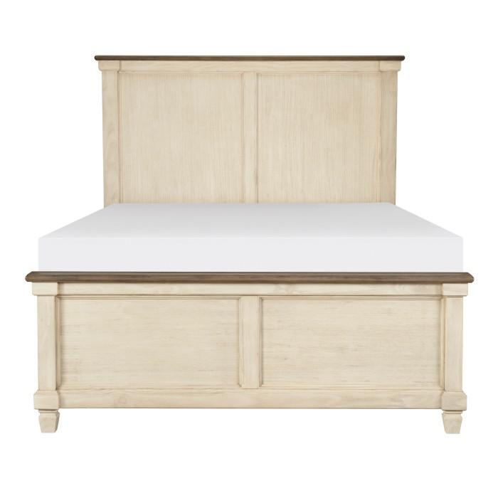 Weaver Queen Panel Bed in Antique White 1626-1* - U&U Home Budget Furniture (Carteret, NJ)