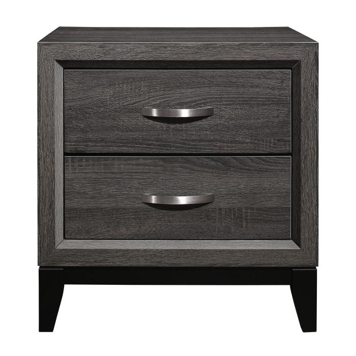 Davi Nightstand in Gray 1645-4 - U&U Home Budget Furniture (Carteret, NJ)