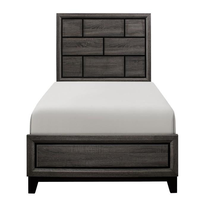 Davi Twin Panel Bed in Gray 1645T-1* - U&U Home Budget Furniture (Carteret, NJ)