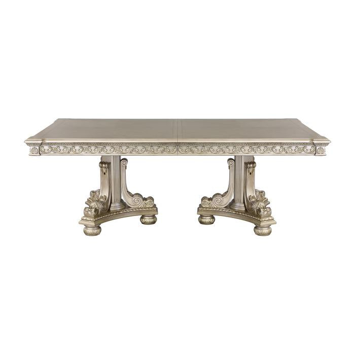 Catalonia Dining Table in Platinum Gold 1824PG-112* - U&U Home Budget Furniture (Carteret, NJ)