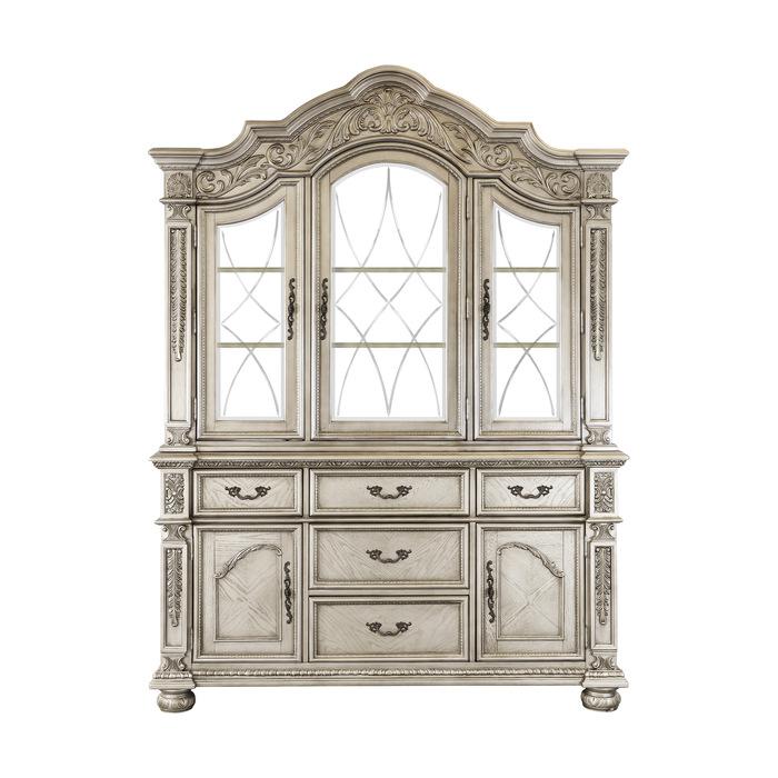 Catalonia Buffet and Hutch in Platinum Gold 1824PG-50* - U&U Home Budget Furniture (Carteret, NJ)