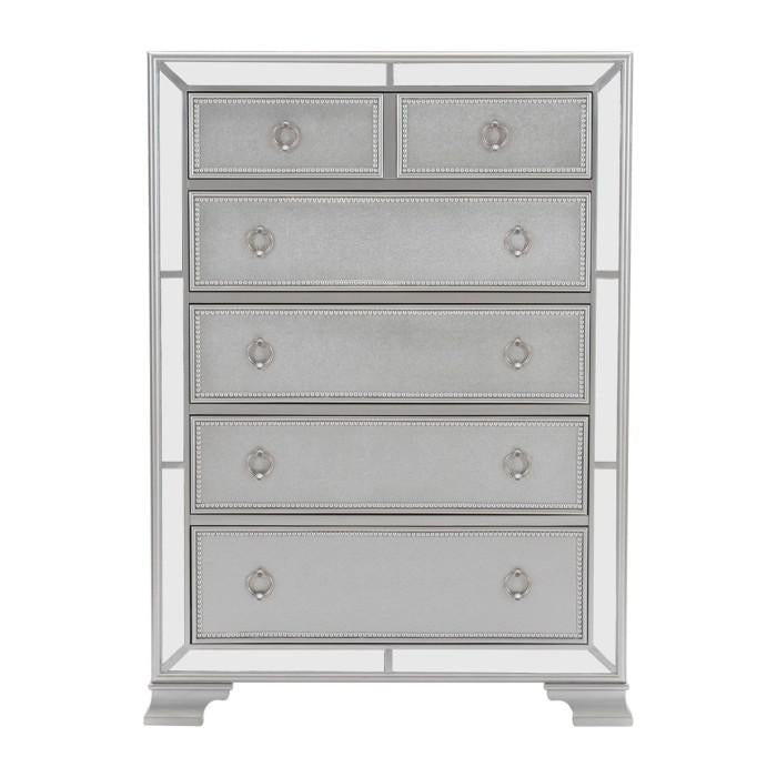 Avondale Chest in Silver 1646-9 - U&U Home Budget Furniture (Carteret, NJ)