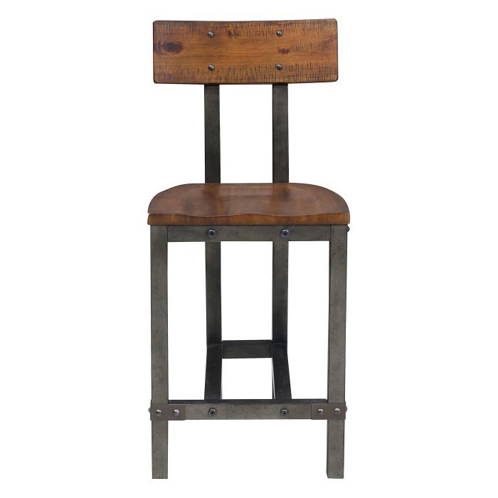 Holverson Counter Height Chair in Rustic Brown (Set of 2) - U&U Home Budget Furniture (Carteret, NJ)