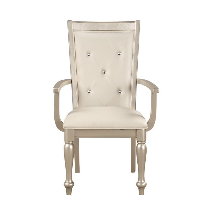 Celandine Arm Chair in Silver (Set of 2) - U&U Home Budget Furniture (Carteret, NJ)