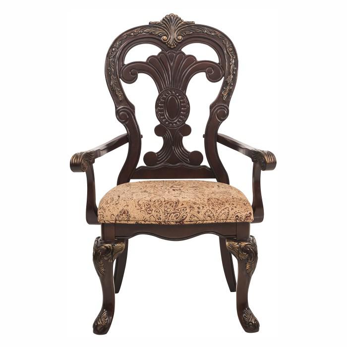Deryn Park Arm Chair in Dark Cherry (Set of 2) - U&U Home Budget Furniture (Carteret, NJ)
