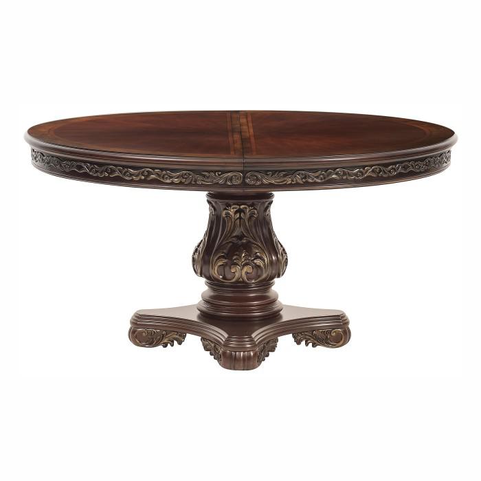 Deryn Park Round Dining Table in Dark Cherry 2243-76* - U&U Home Budget Furniture (Carteret, NJ)