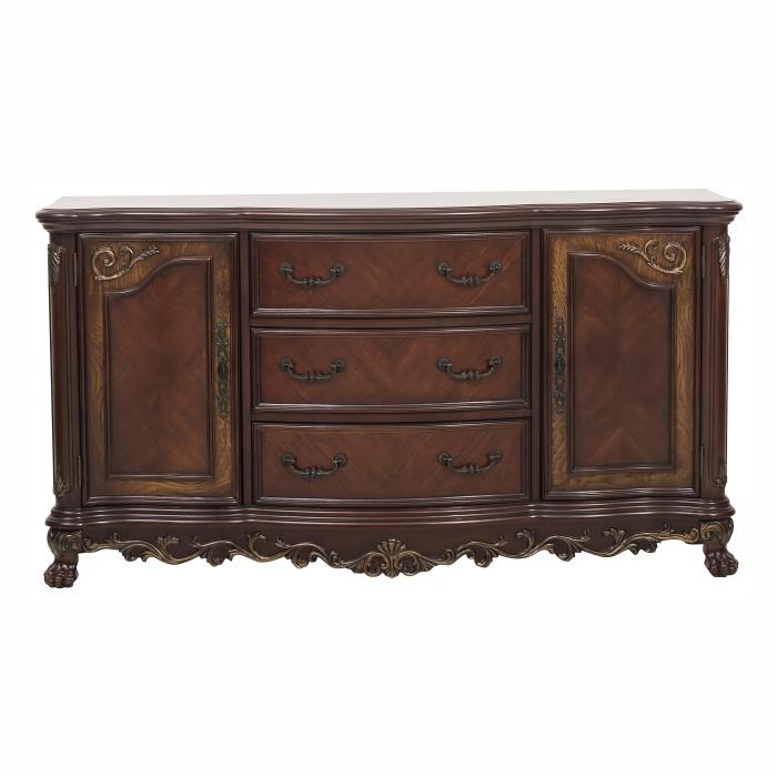 Deryn Park Buffet/Server in Dark Cherry 2243-55 - U&U Home Budget Furniture (Carteret, NJ)