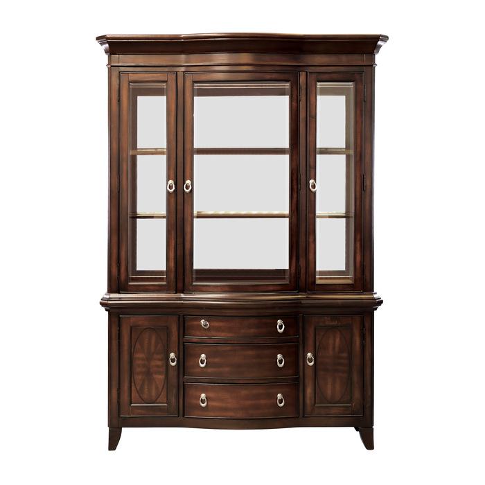 Keegan Buffet & Hutch in Cherry 2546-50* - U&U Home Budget Furniture (Carteret, NJ)