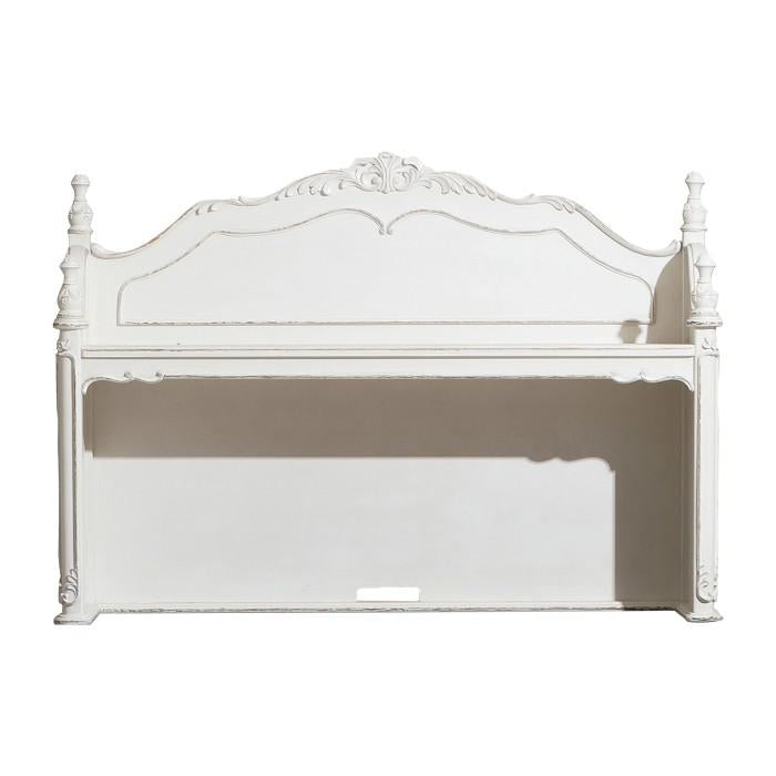 Cinderella Writing Desk and Hutch in Antique White with Grey Rub-Through - U&U Home Budget Furniture (Carteret, NJ)