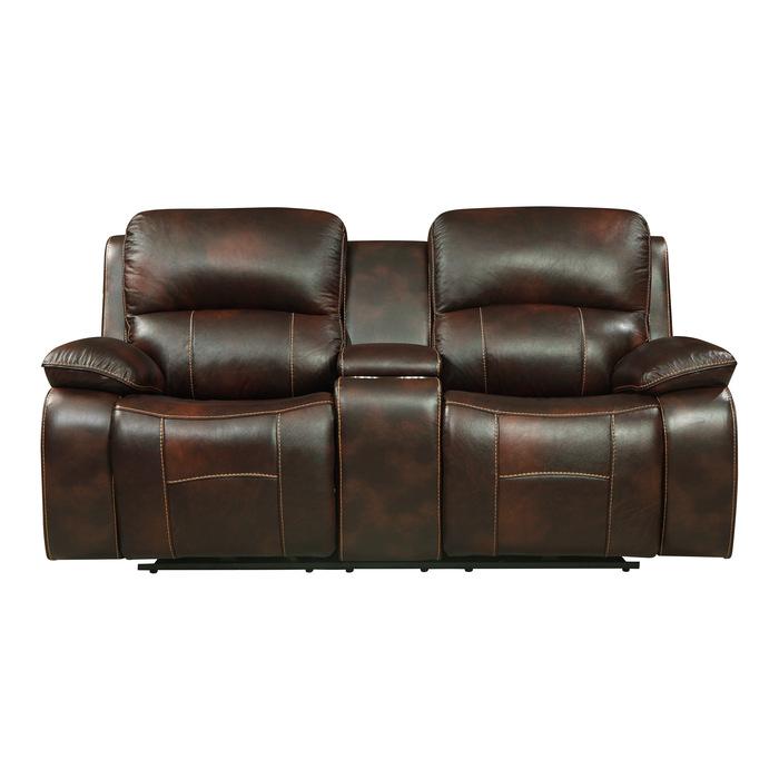 Mahala Double Reclining Loveseat in Brown 8200BRW-2 - U&U Home Budget Furniture (Carteret, NJ)