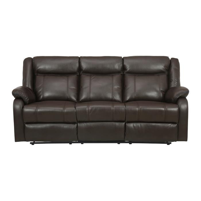 Jude Double Glider Recliner Sofa in Brown 8201BRW-3 - U&U Home Budget Furniture (Carteret, NJ)