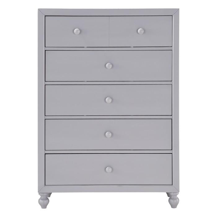 Wellsummer 5 Drawer Chest in Gray 1803GY-9 - U&U Home Budget Furniture (Carteret, NJ)