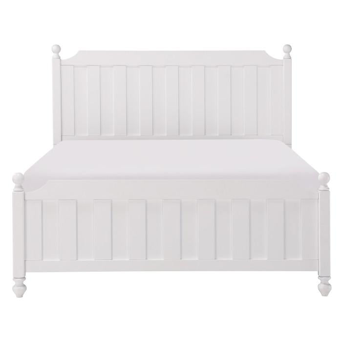 Wellsummer Full Panel Bed in White 1803WF-1* - U&U Home Budget Furniture (Carteret, NJ)