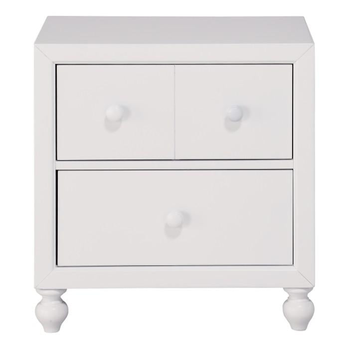 Wellsummer 2 Drawer Nightstand in White 1803W-4 - U&U Home Budget Furniture (Carteret, NJ)