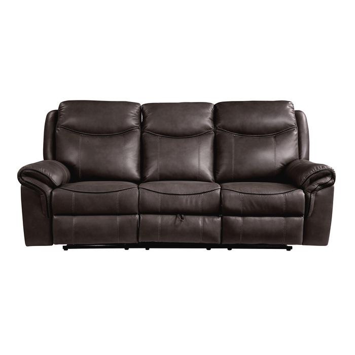 Aram Double Glider Reclining Sofa in Brown 8206BRW-3 - U&U Home Budget Furniture (Carteret, NJ)